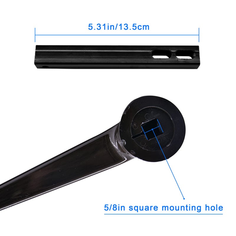 Yoogu 10 inch Recliner Handle Lever Replacement Kits 5/8 inch Square Mount with 5-3/10 inch Drive Tubes Include Screw (Glossy) - Image 2